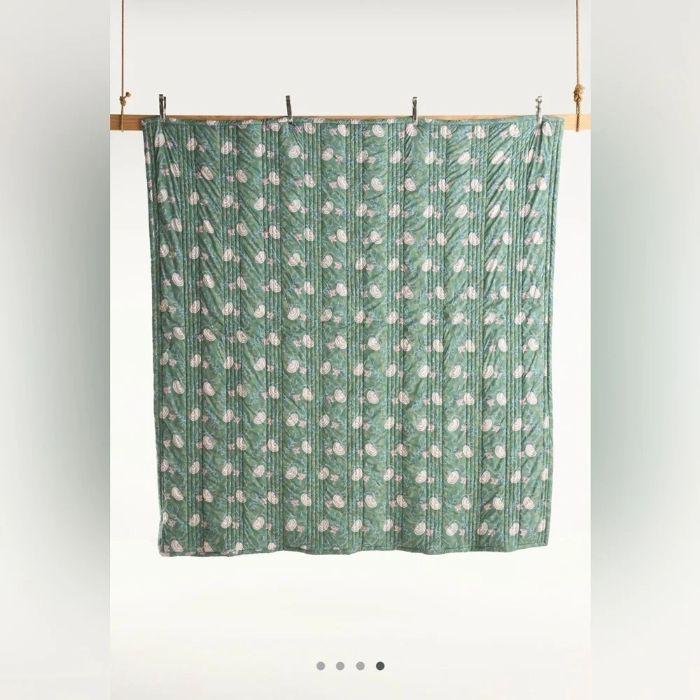 Anthropologie The Printed Textured Cotton Quilt Collection w/ Euro Shams, Queen